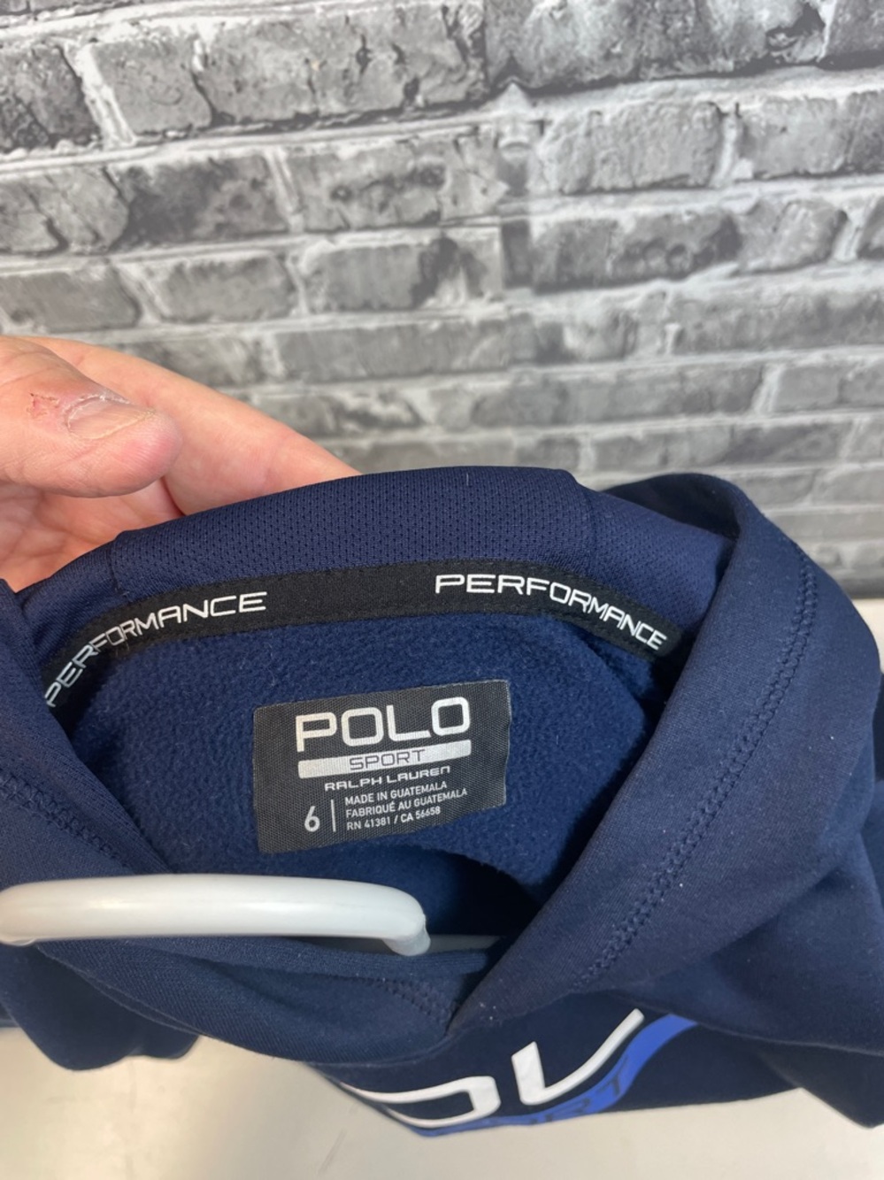 Polo by Ralph Lauren Navy & White Sport Logo Hoodie - Picture 4 of 7